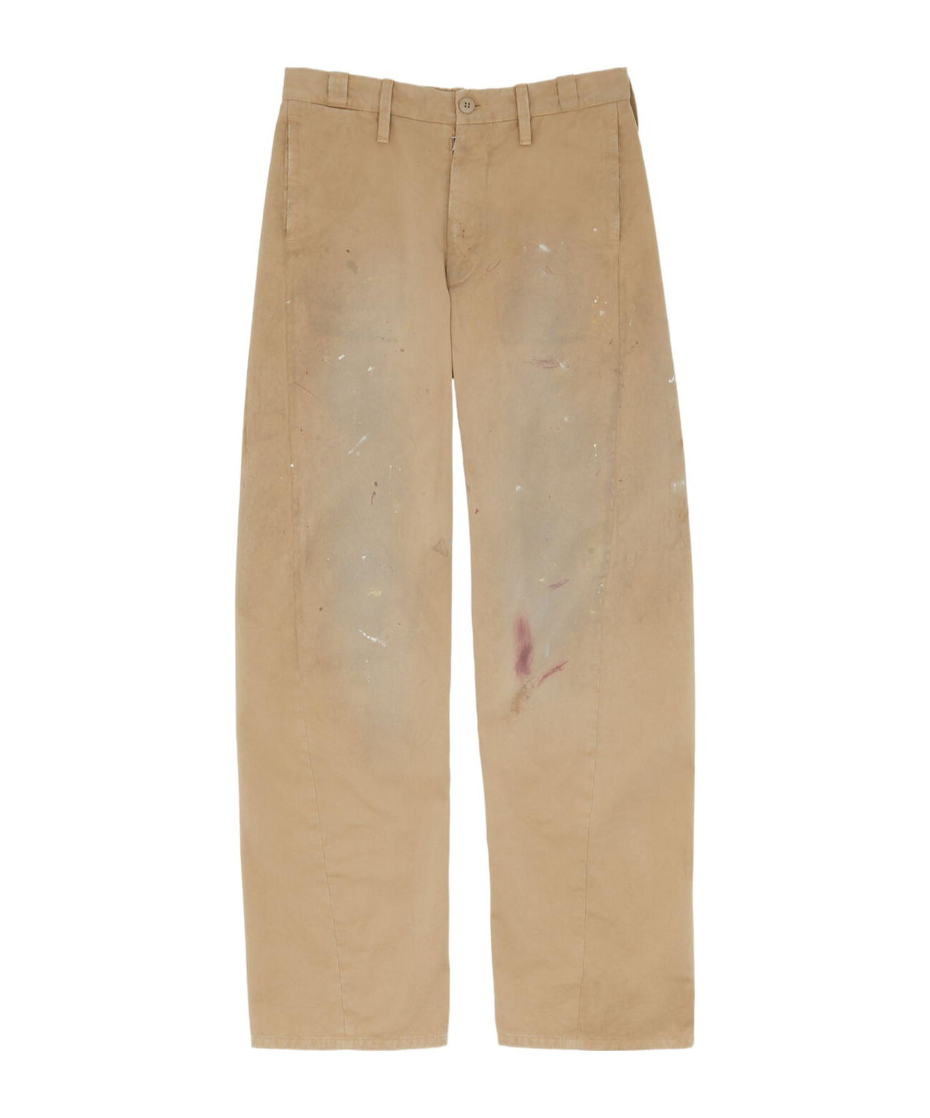 Mm6 Maison Margiela Mm6 By Maison Margiela Relaxed Fit Beige Bermudas With Artistic Distressing In Sand Beige