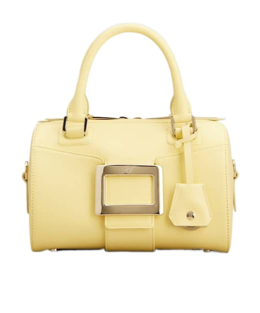 Roger Vivier Belle Vivier Mini Bag In Leather In Yellow
