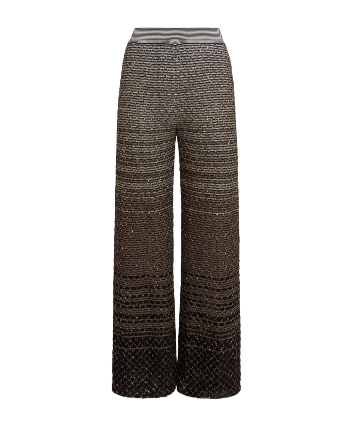 Missoni Stripe-pattern Straight-leg Trousers In Black