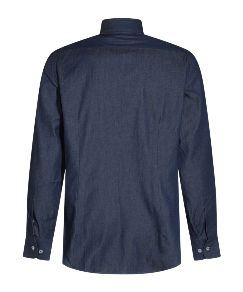 Etro Shirt Long Sleeves Pointed Collar Regular Fit In Blue
