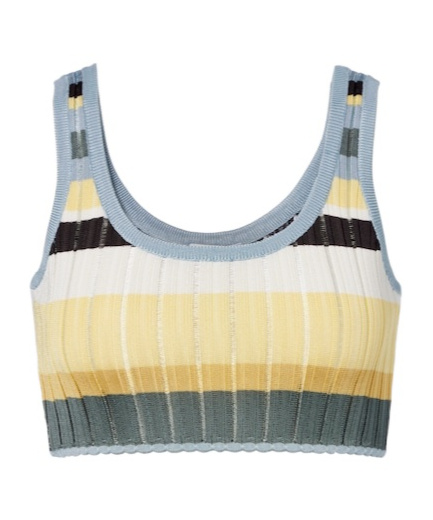 Alaïa Striped Cropped Tank Top In Multicolor