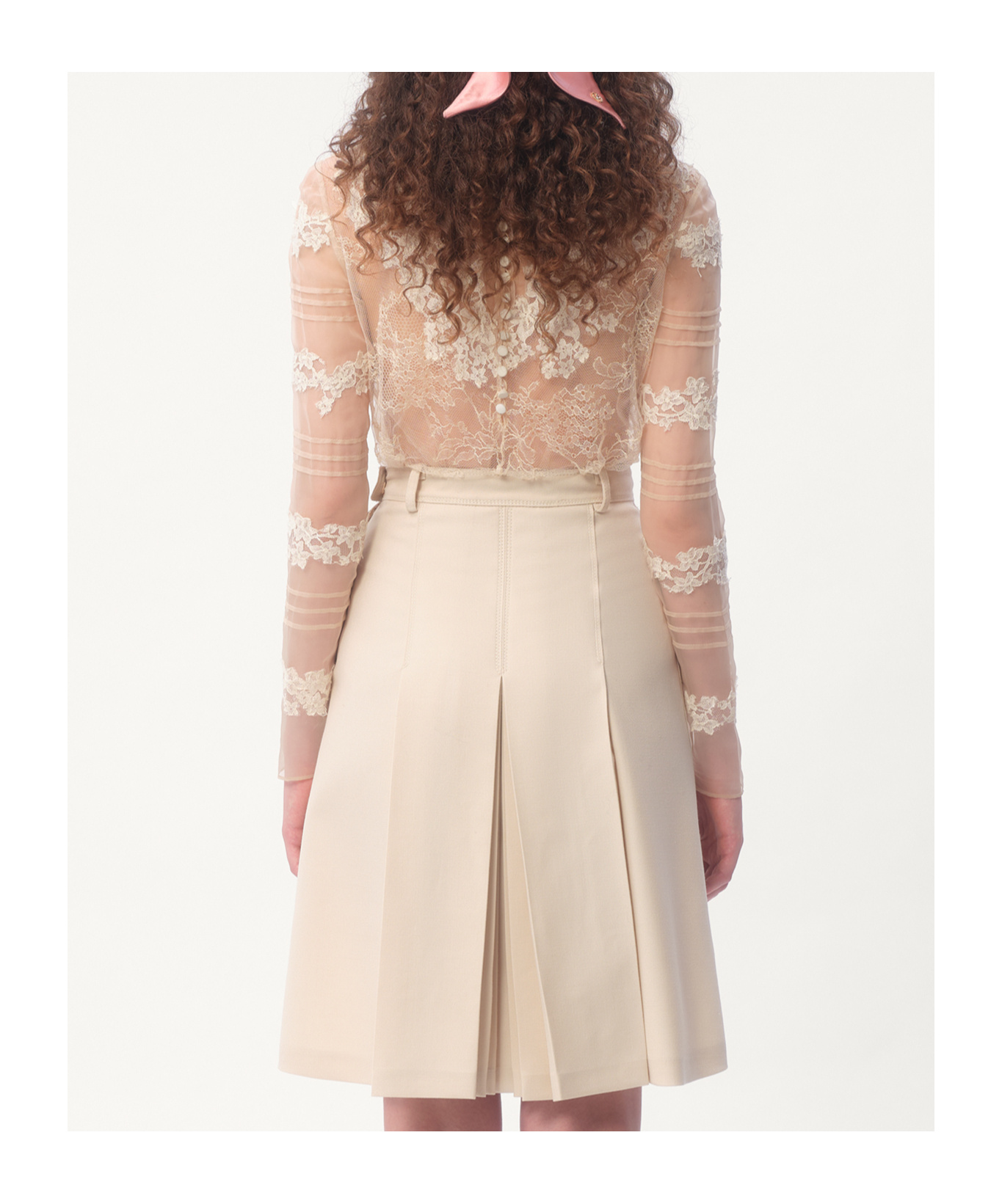 Valentino Roses Dentelle Top In Ivory