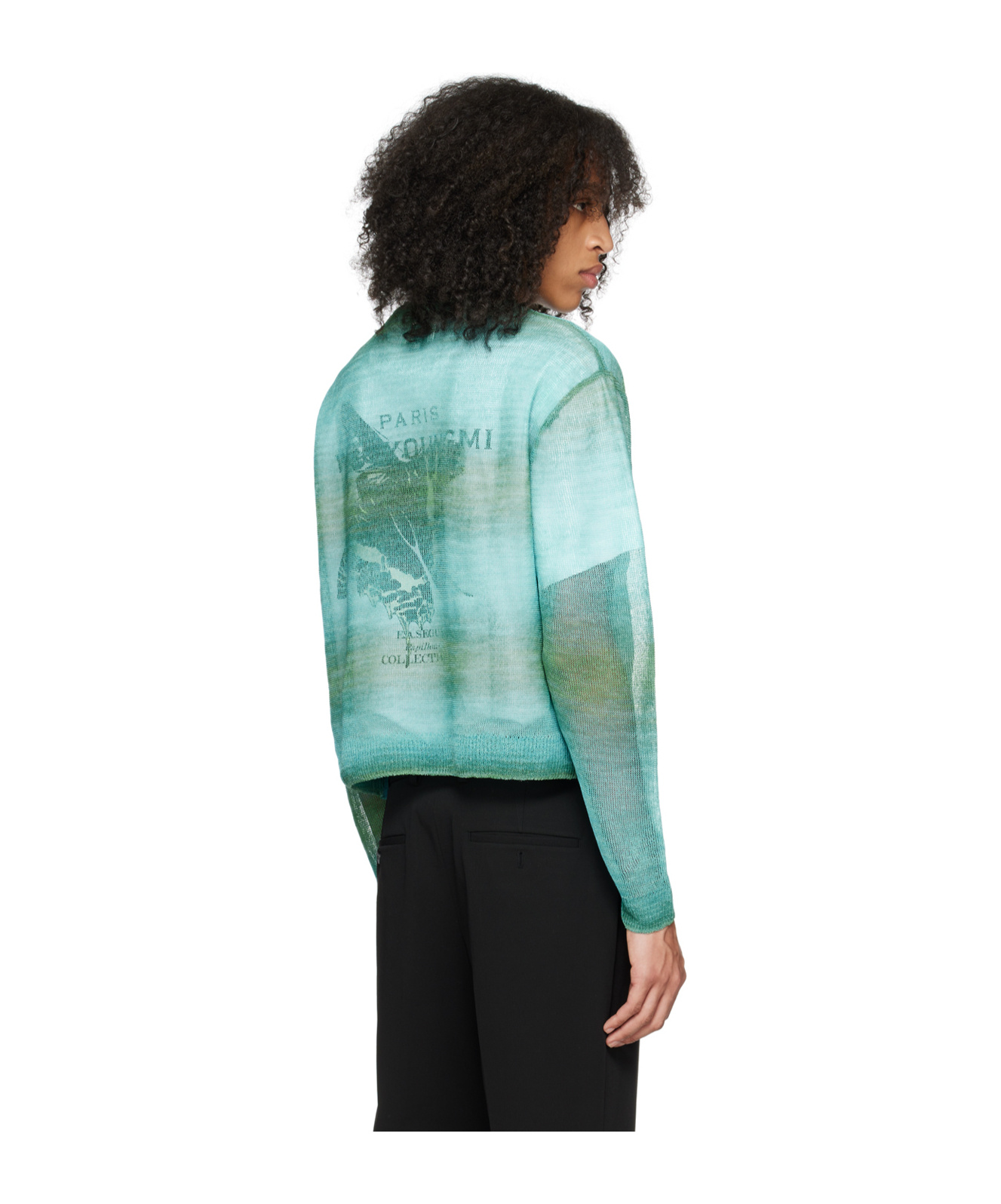 Wooyoungmi Blue & Green Gradient Stripe Sweater In Green