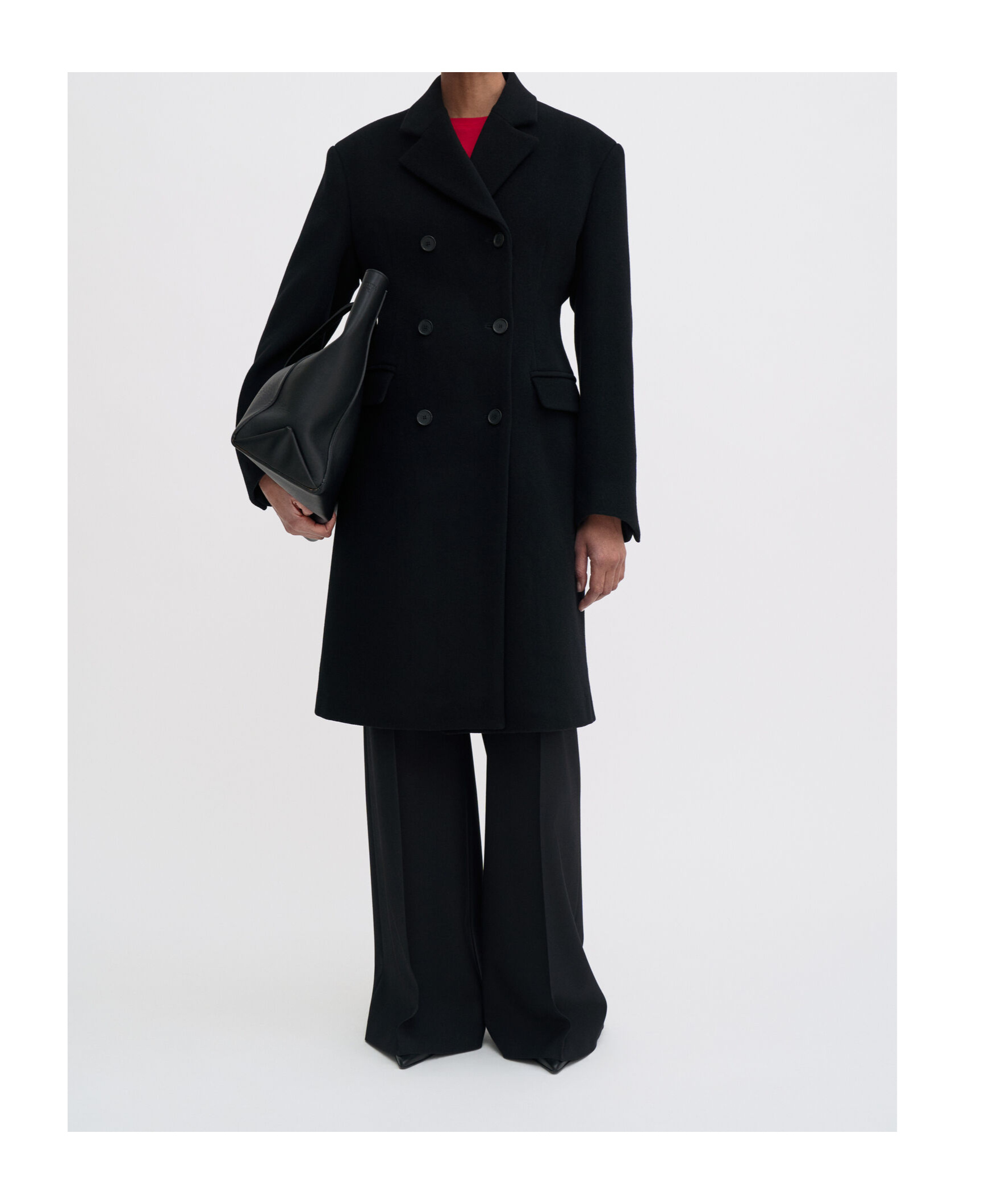 Filippa K Double Breasted Coat In Black