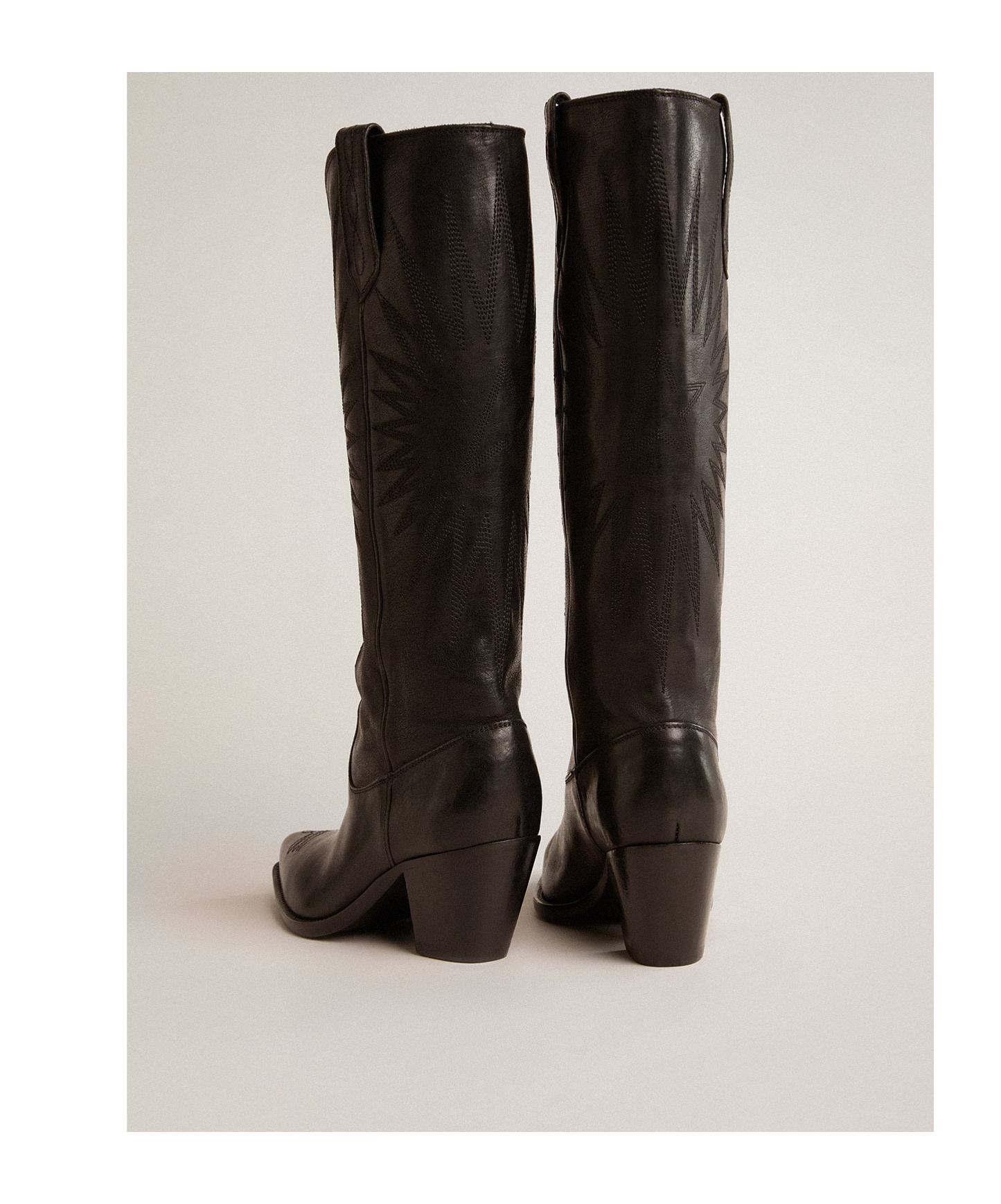 Golden Goose 85mm Wish Star Francesca Leather Boots In Black