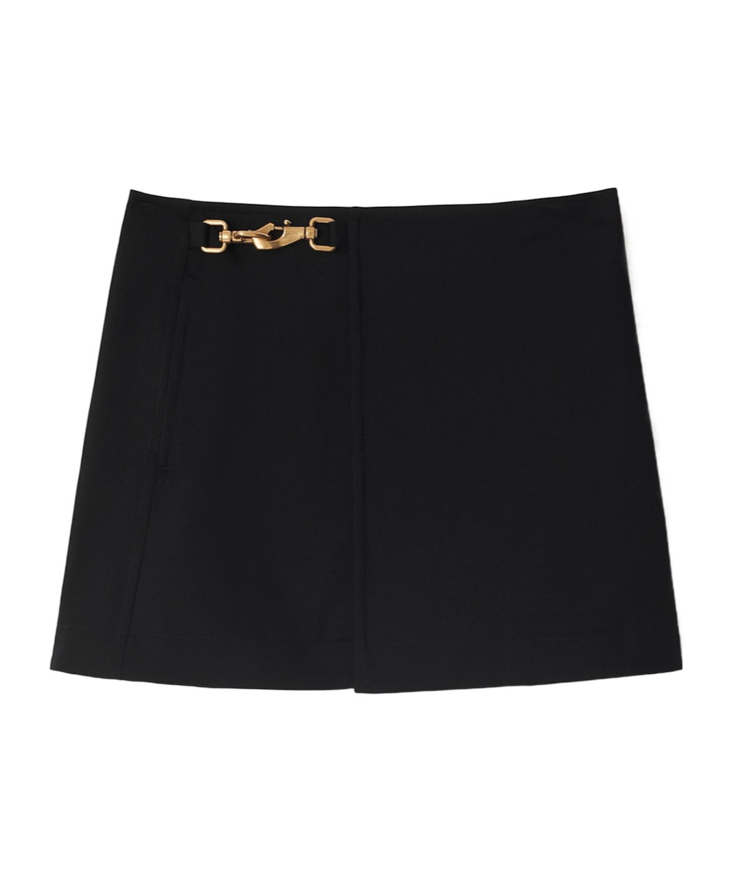 Burberry Mini Wool Skirt With Horse Clip In Black