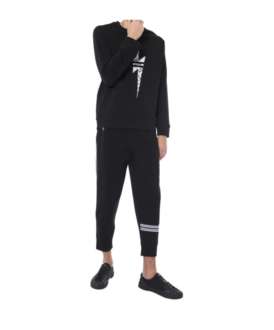 Neil Barrett Lightning Printed Pullover In Black