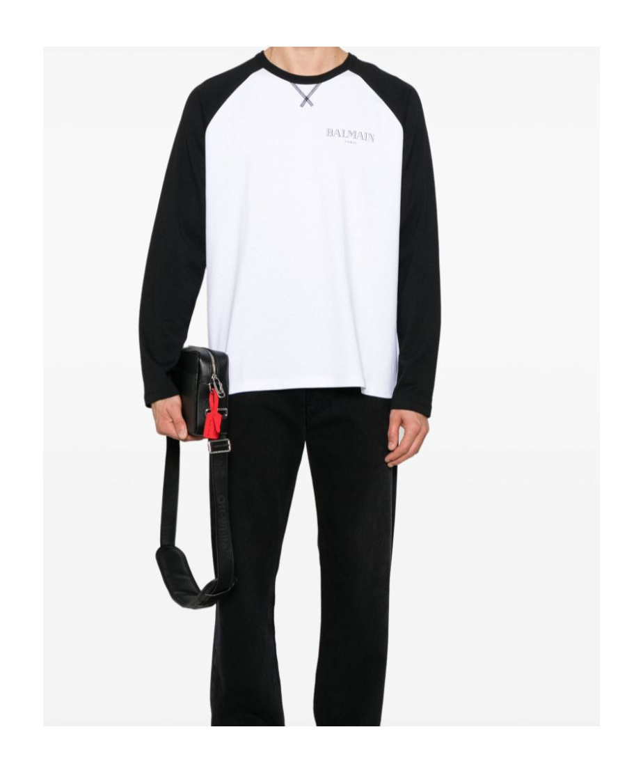 Shop Balmain Lips Print T-shirt In White