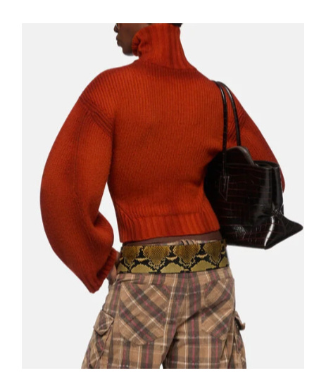 Attico Rust Cardigan In Red