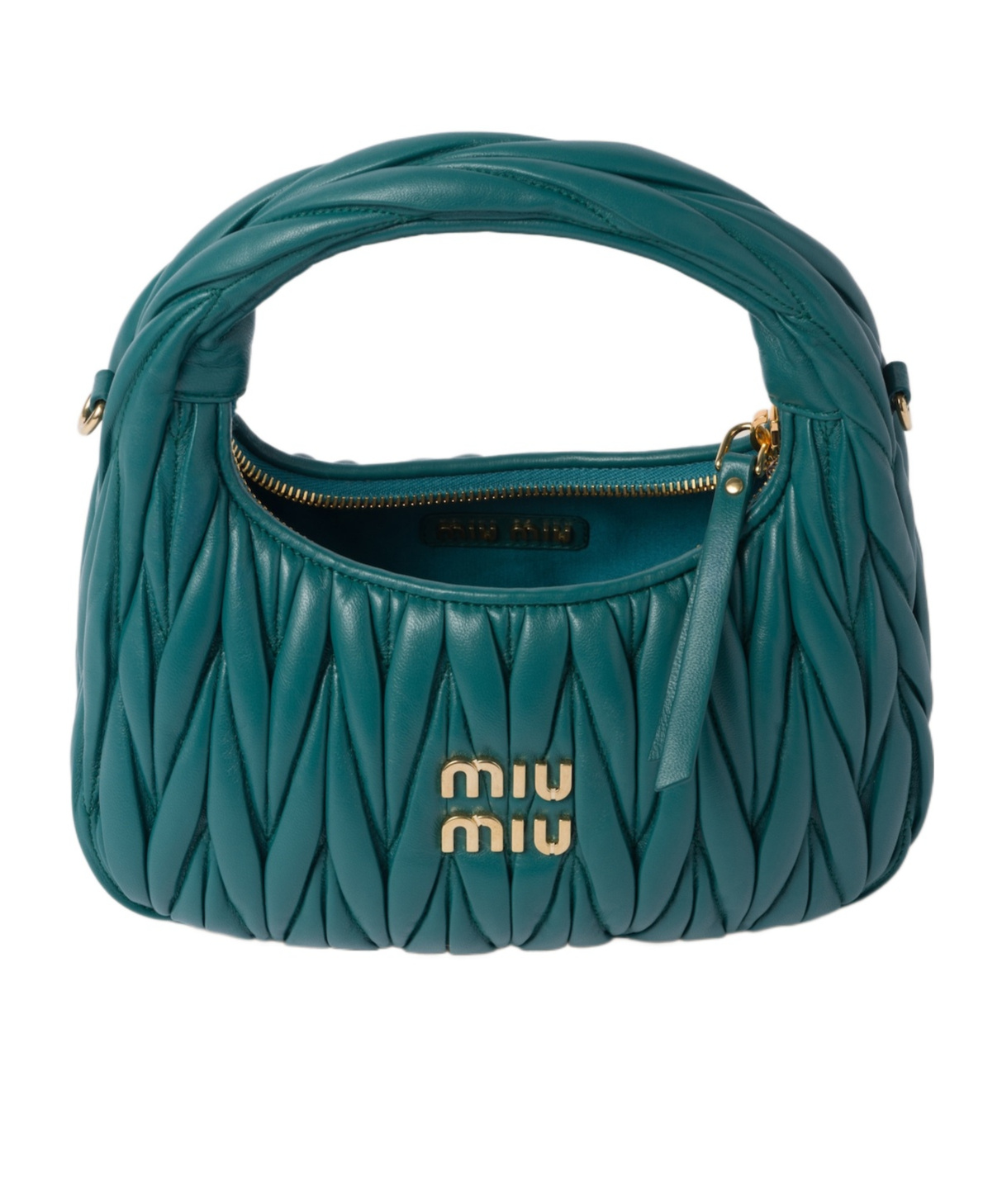 Shop Miu Miu Wander Matelass� Shoulder Bag In Blue