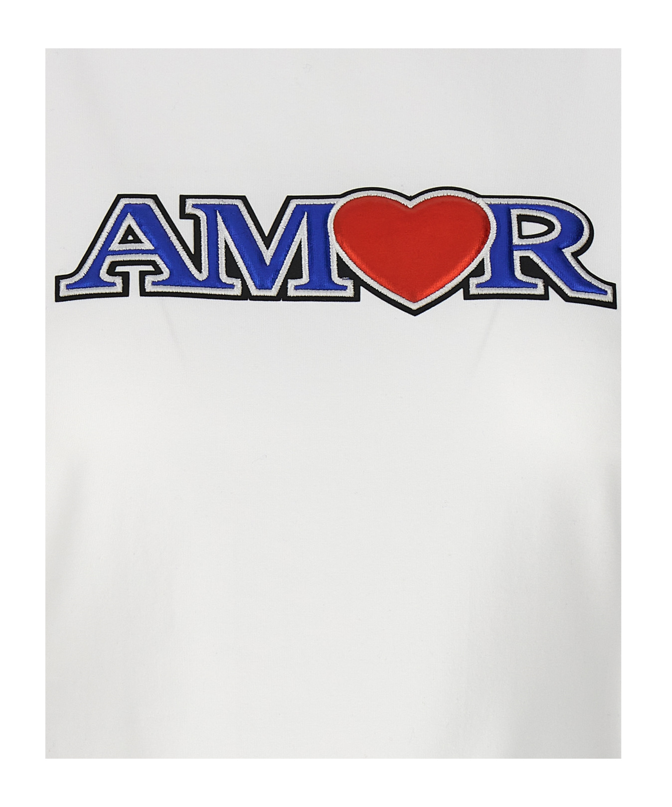 Vetements Love Crew Neck Embroidered Graphic Print T-shirt In White