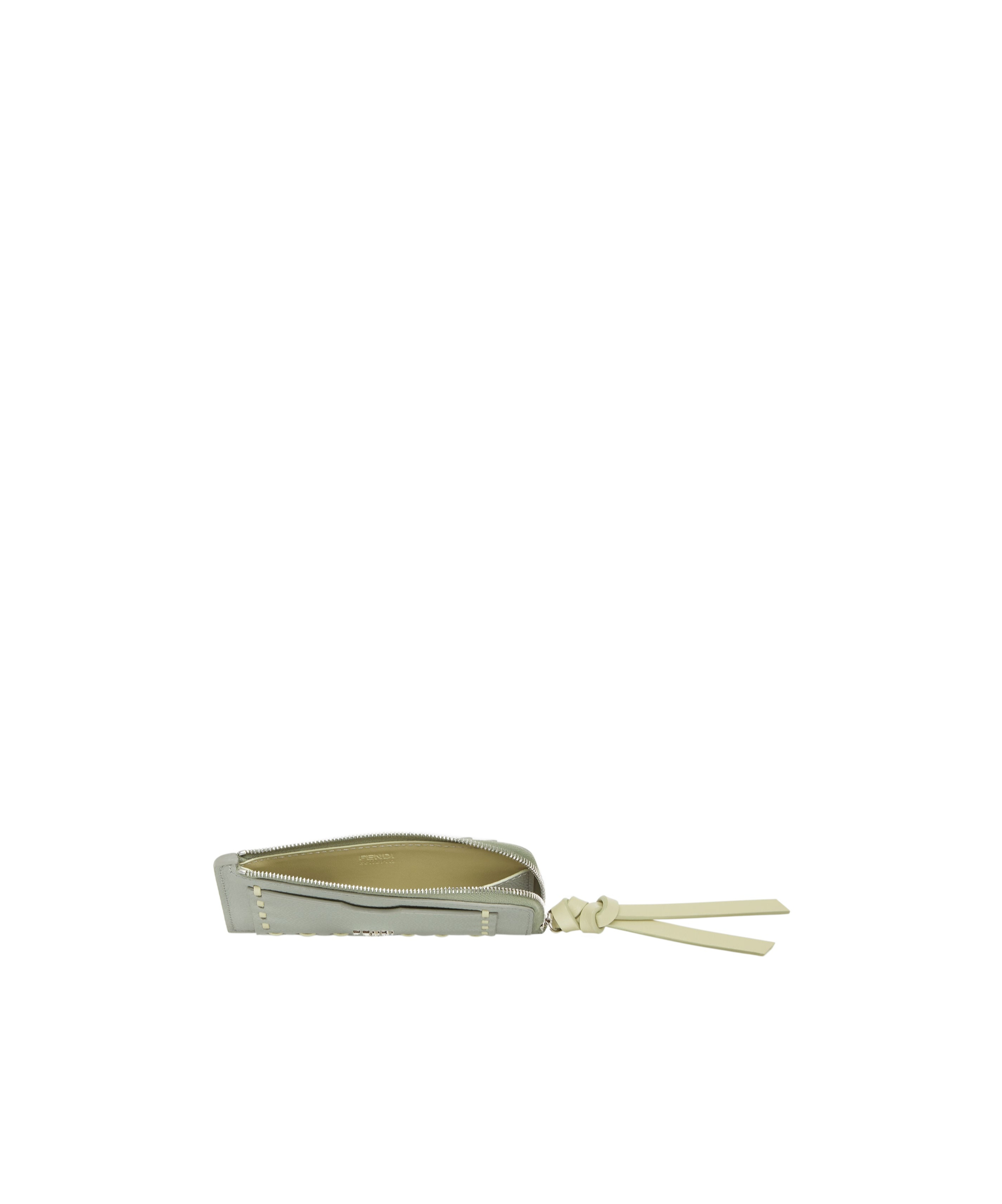 Fendi Peekaboo Card Holder In Matcha Green