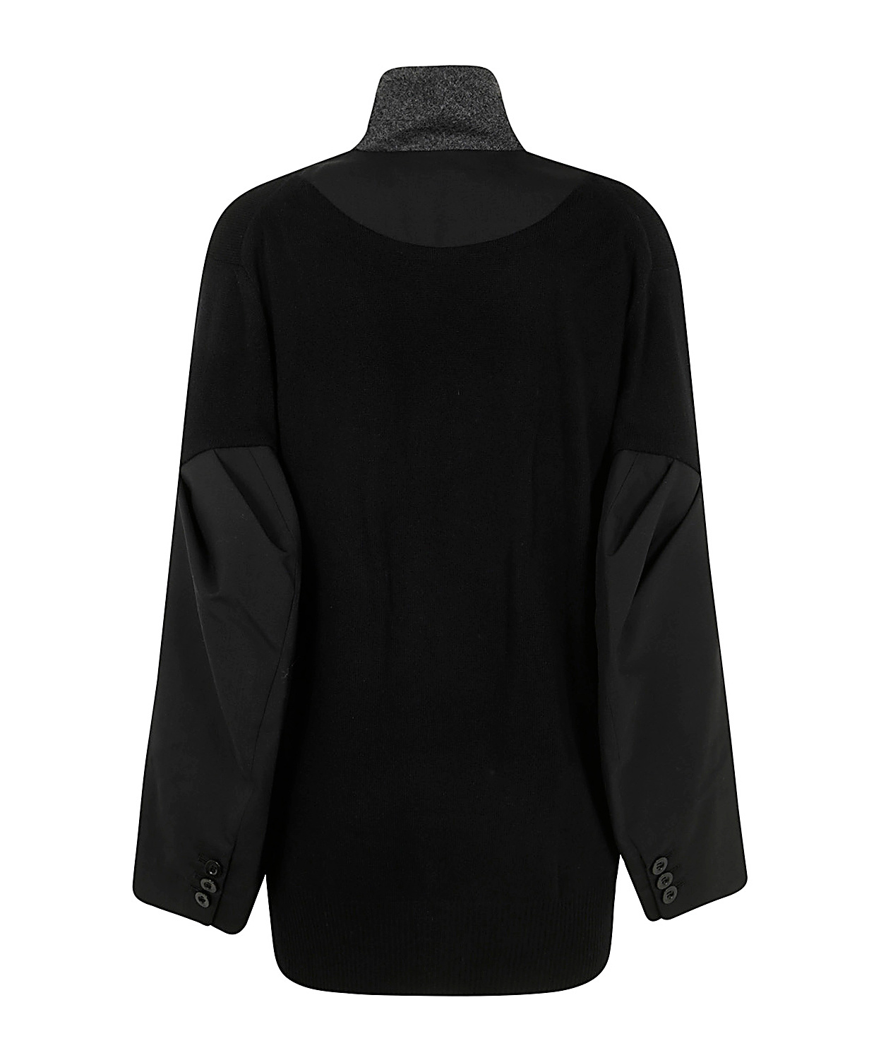 Sacai Suiting X Knit Jacket In Black
