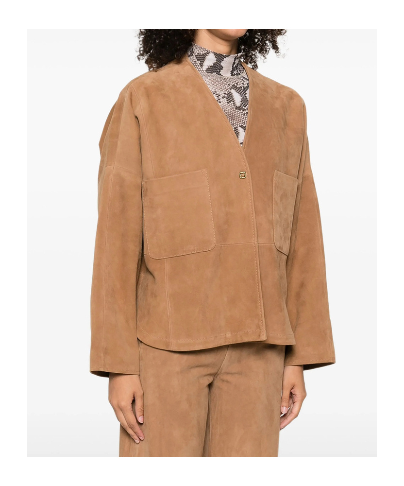 Forte Forte Suede Patch-pockets Jacket In Brown