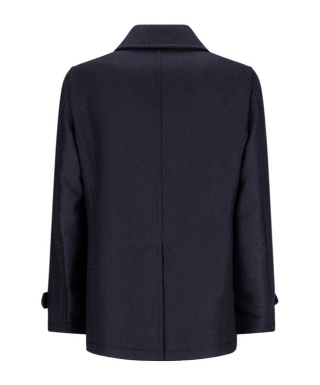 Tagliatore Black Double-breasted Coat With Wide Notched Revers