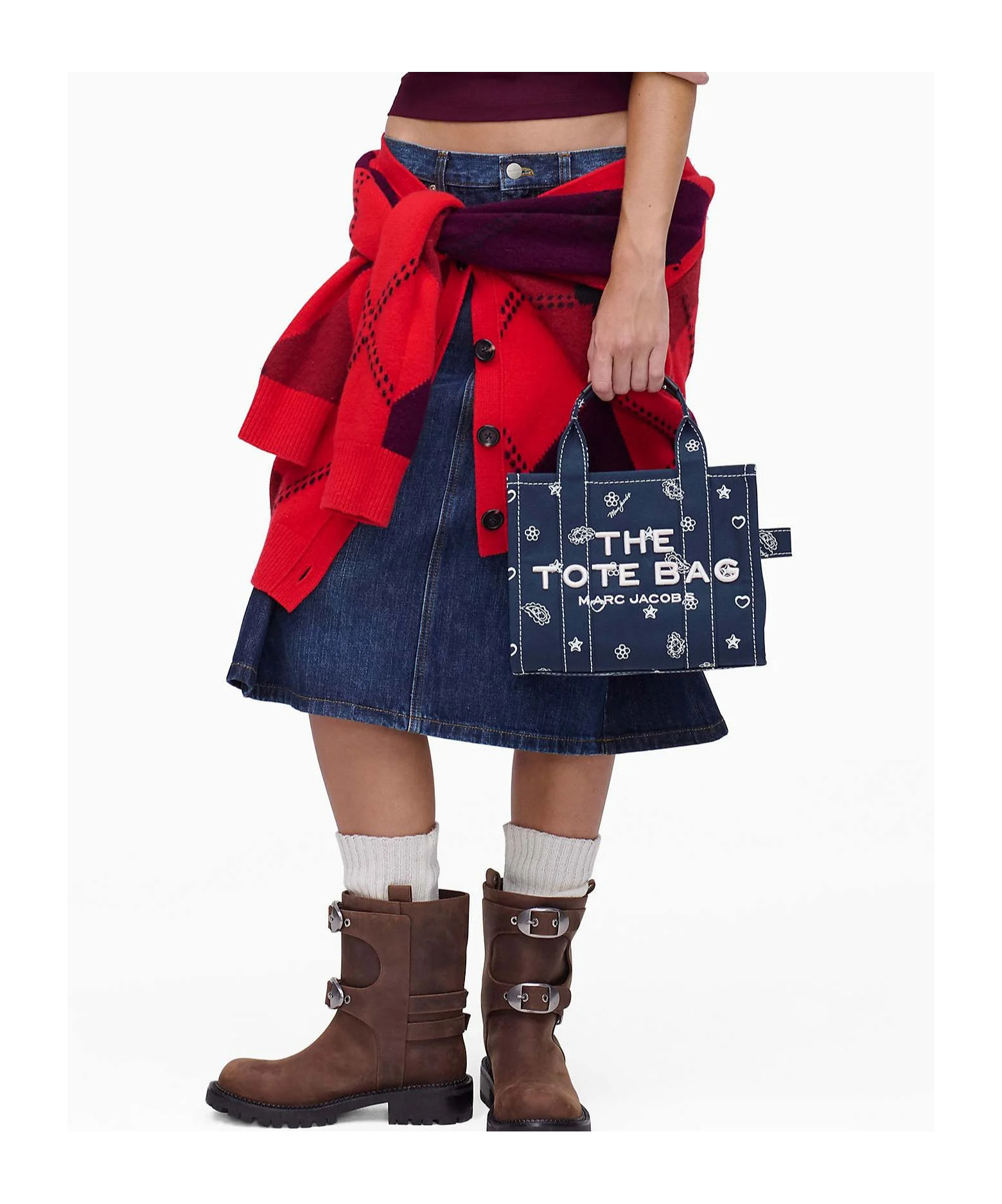 Marc Jacobs The Bandana Canvas Small Tote Bag In Blue