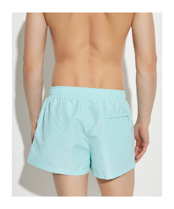 Versace Elastic Waist Swim Trunks In Green