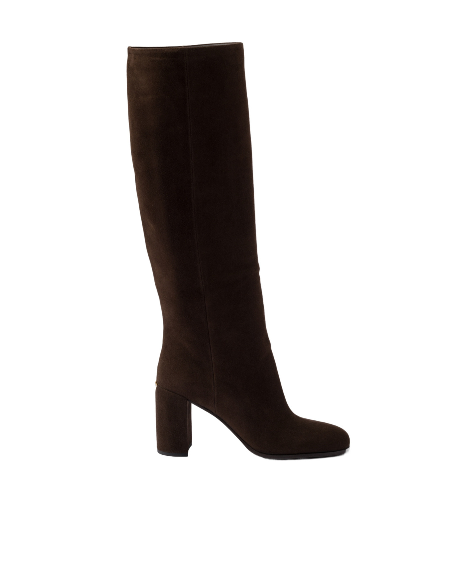Prada Heeled Suede Boots In Brown