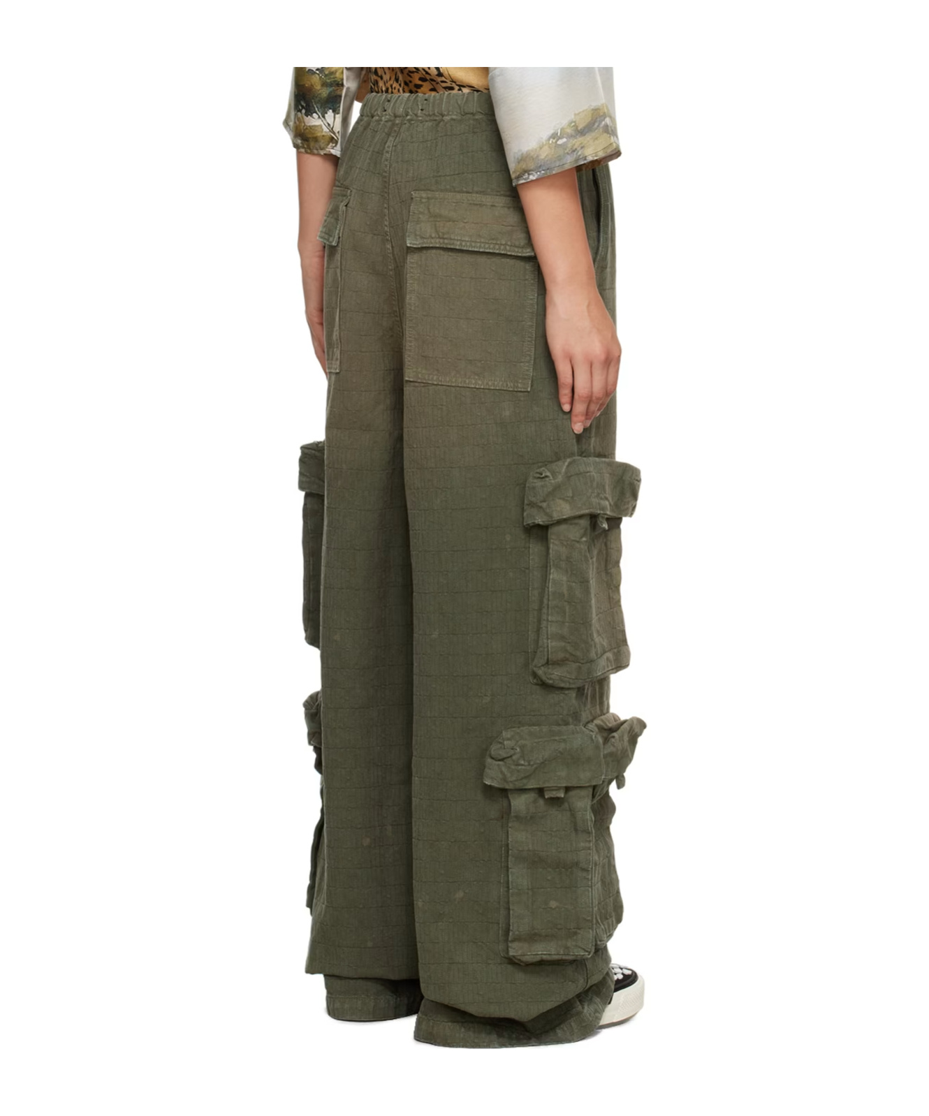 Amiri Khaki Drawstring Trousers In Brown