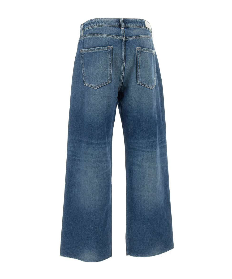 Icon Denim Poppy Blue Jeans With Medium Rise And Logo Patch On The Rear In Denim Woman