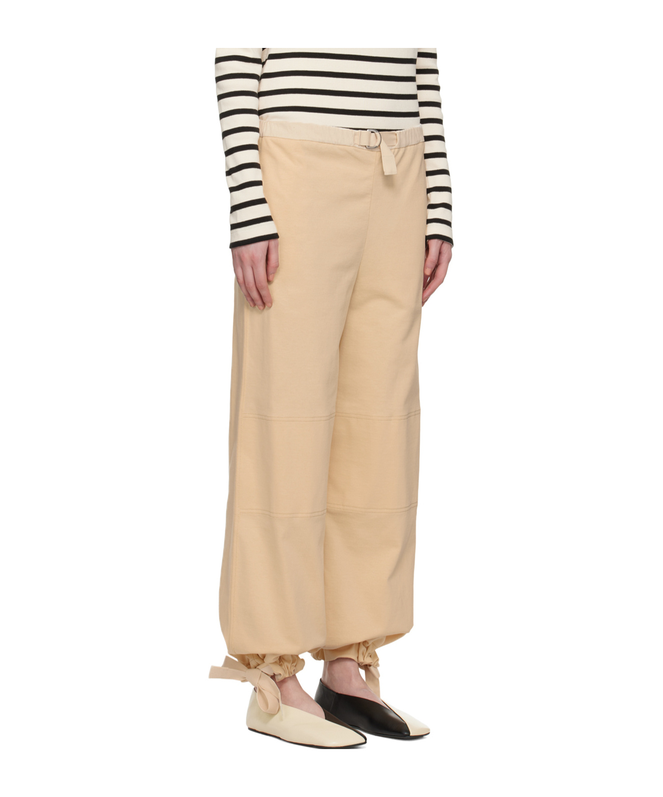Jil Sander Two-pocket Belted Casual Pants In Pink