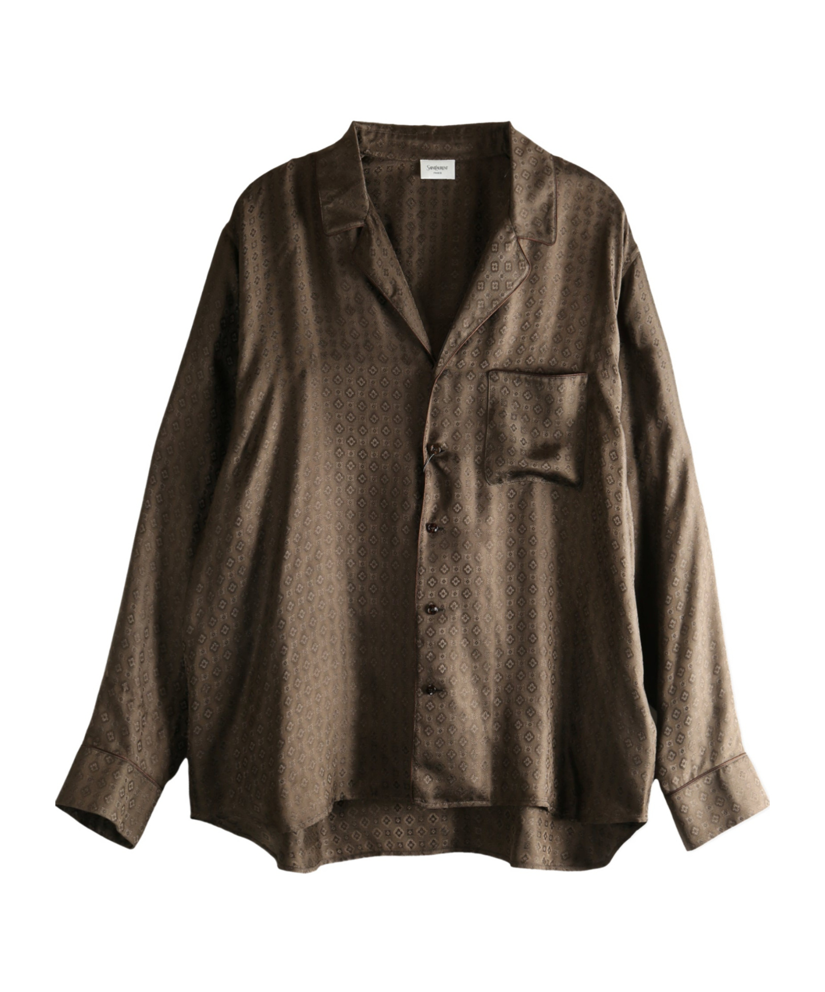 Saint Laurent Long-sleeved Pajama Shirt In Green