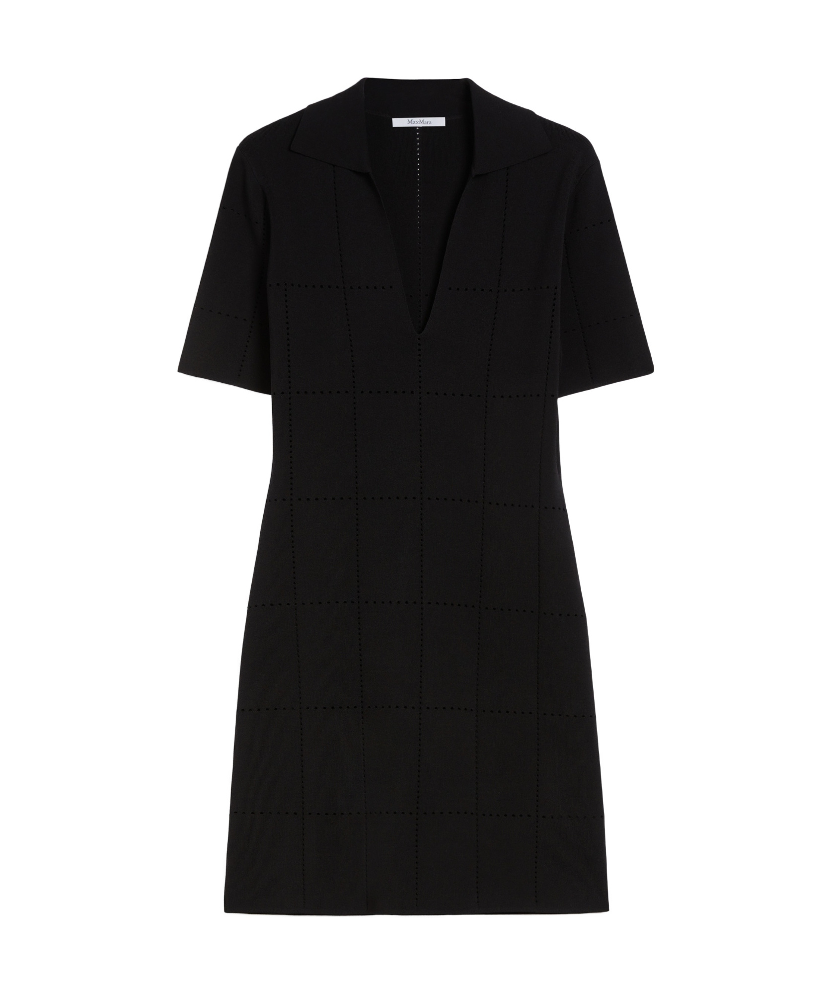 Max Mara Short Viscose Crepe Dress In Black