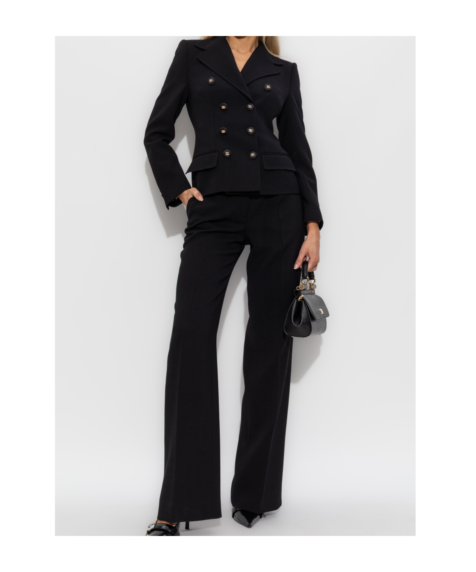 Dolce & Gabbana Double-breasted Tailored Blazer In Black