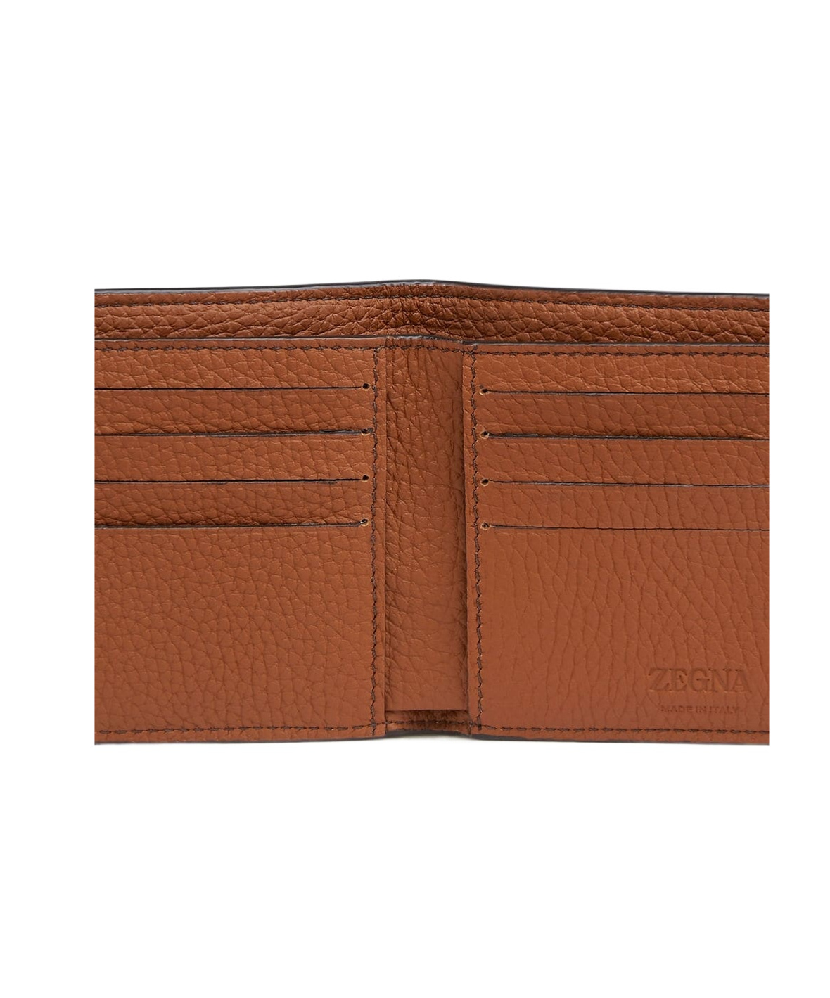 Zegna Logo-plaque Leather Wallet In Brown