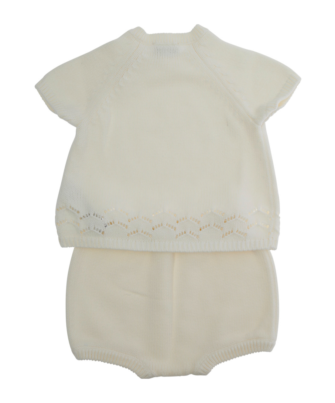 Il Gufo Short-sleeved Sweater And Shorts Set In White