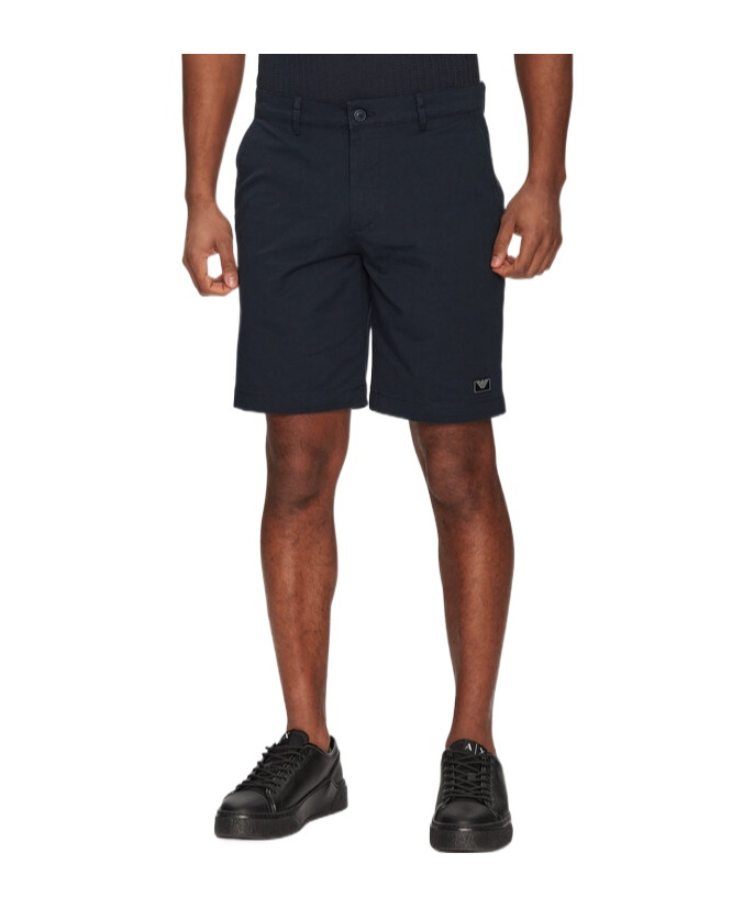 Emporio Armani Belt Loop Shorts In Blue