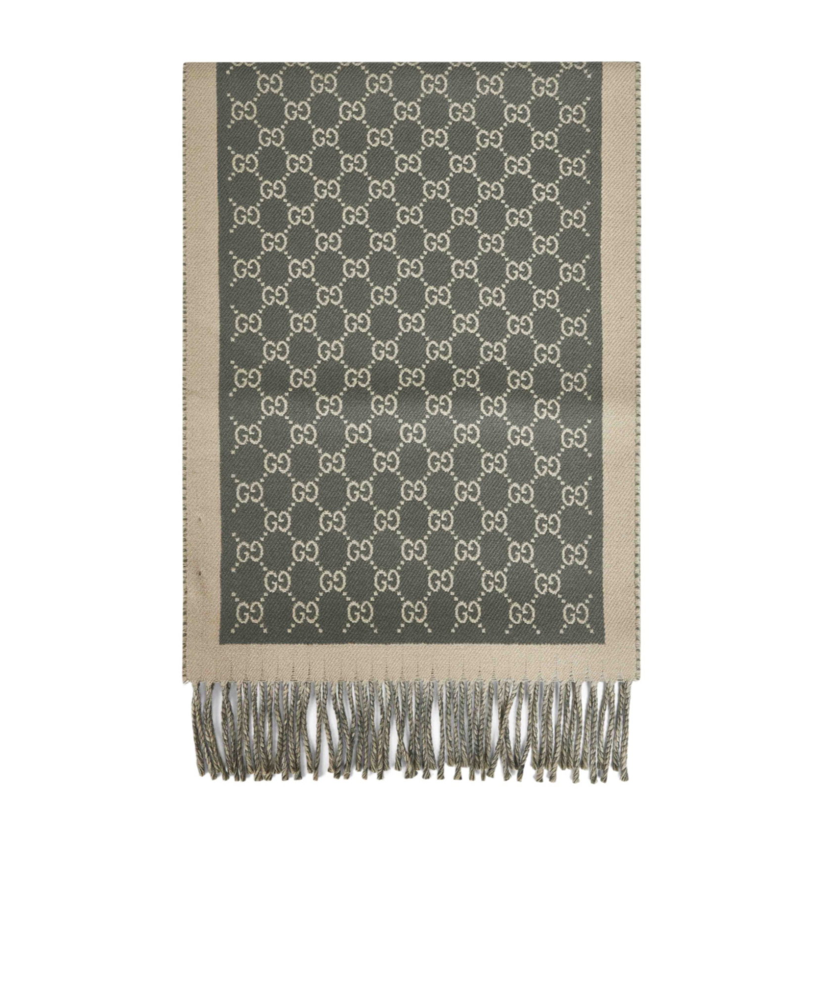 Gucci Moon Jacquard Wool Reversible Scarf In Neutral