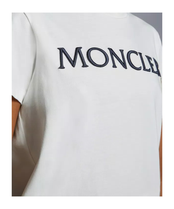 Moncler Logo-embroidered Crewneck T-shirt In White
