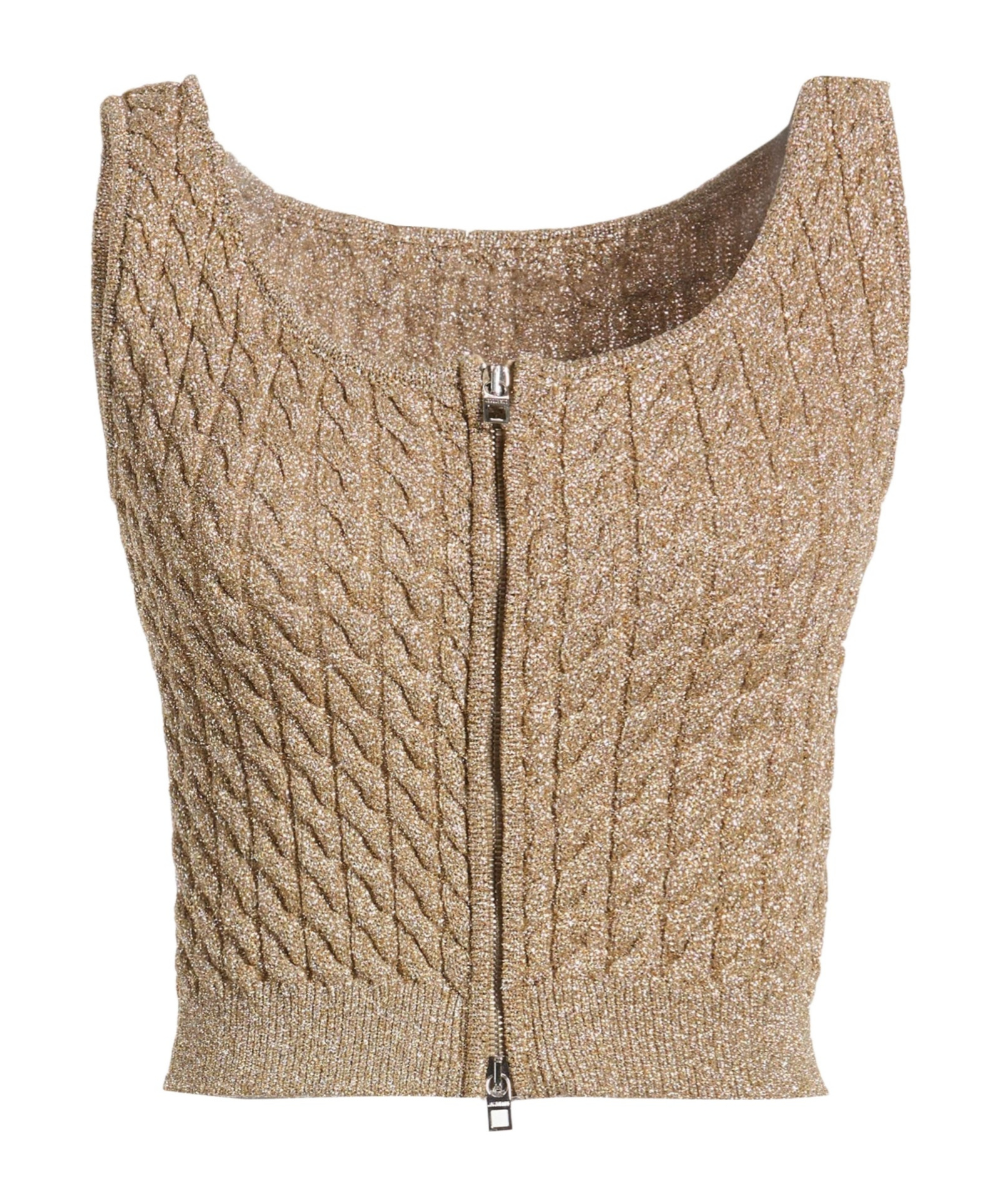 Jacquemus Sleeveless Cropped Top In Golden