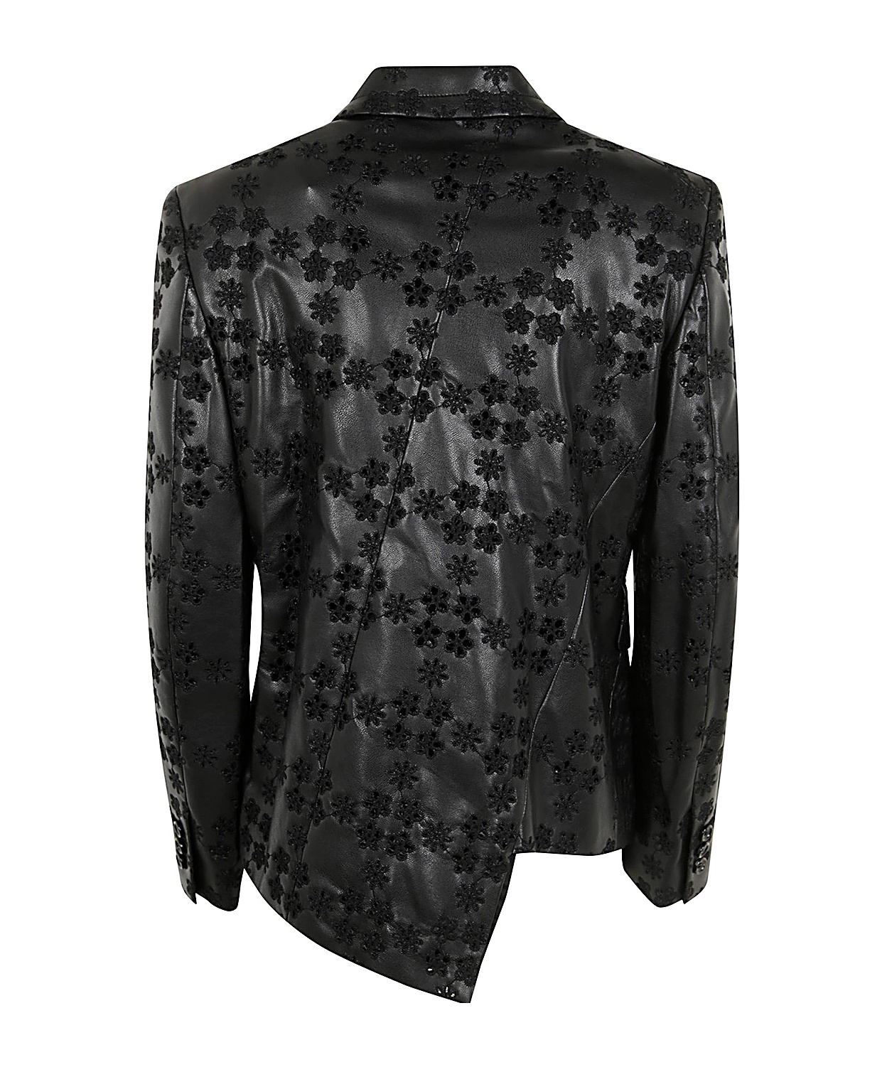 Shop Comme Des Garçons Embossed Asymmetric Blazer In Black