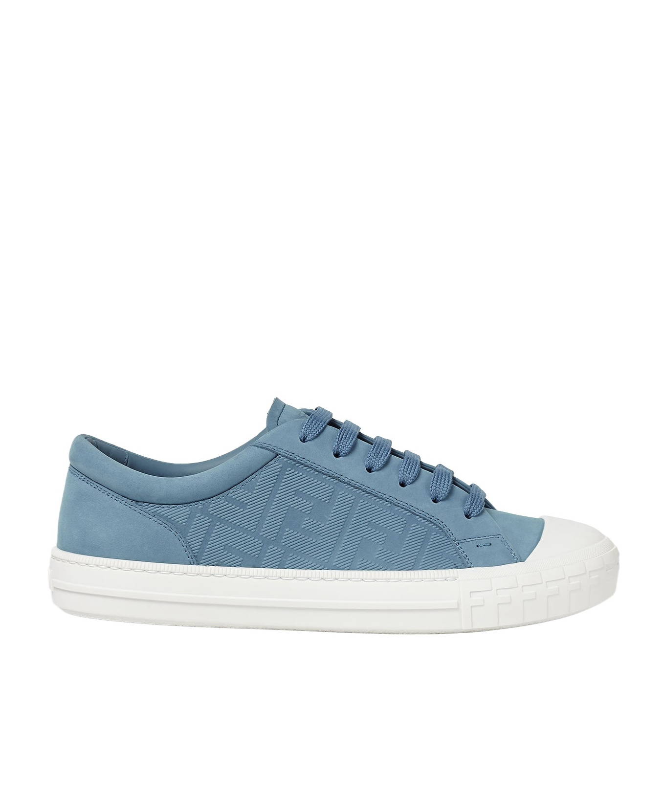 Fendi Light Blue Nubuck Leather Low Tops