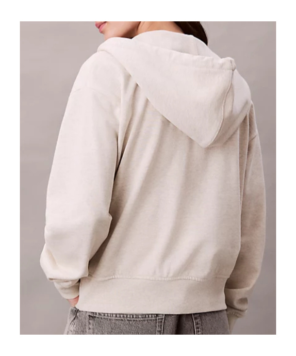 Calvin Klein Jeans Est.1978 Monogram Zip Up Hoodie In Neutral