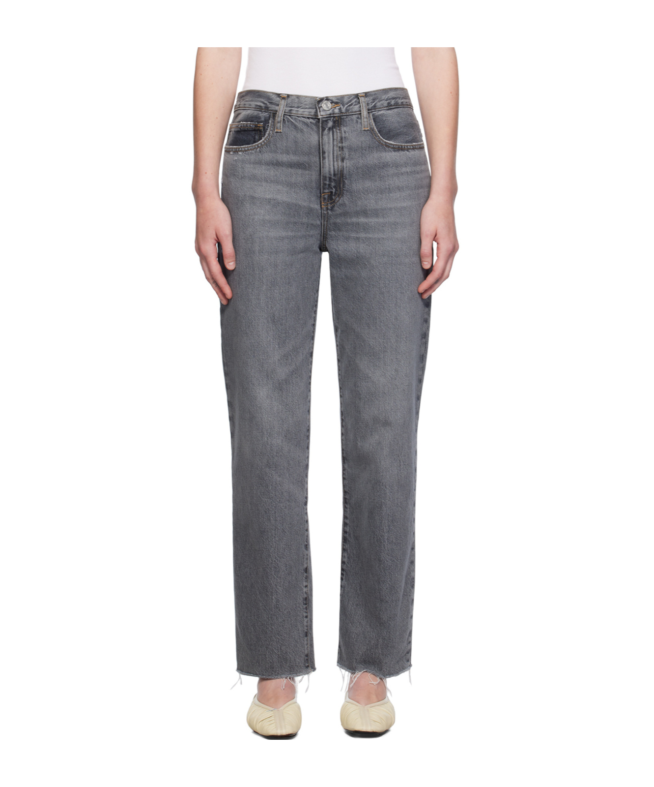 Frame Belt-loop Jeans In Black