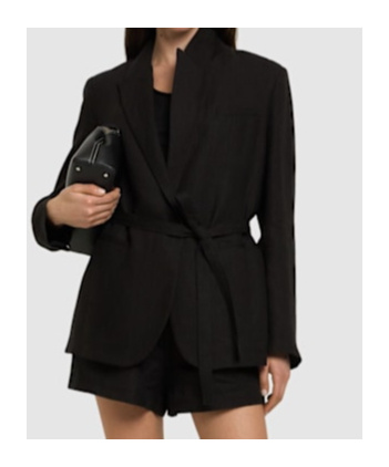 FORTE FORTE BELTED LINEN CANVAS JACKET