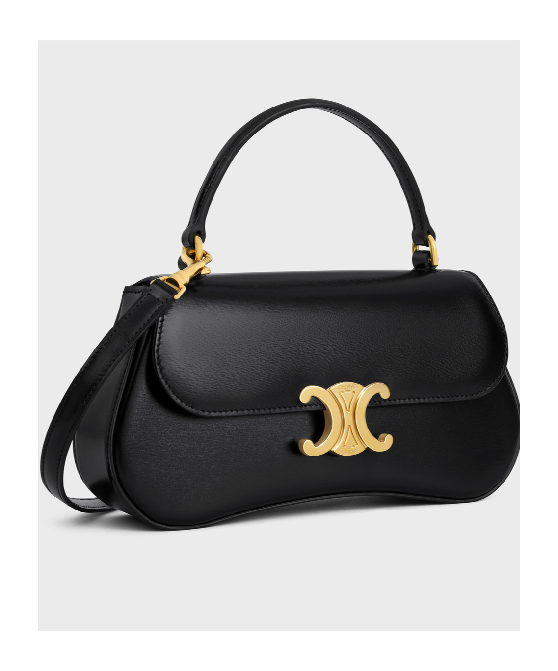 Celine Lola Clamshell Shoulder Bag In Black