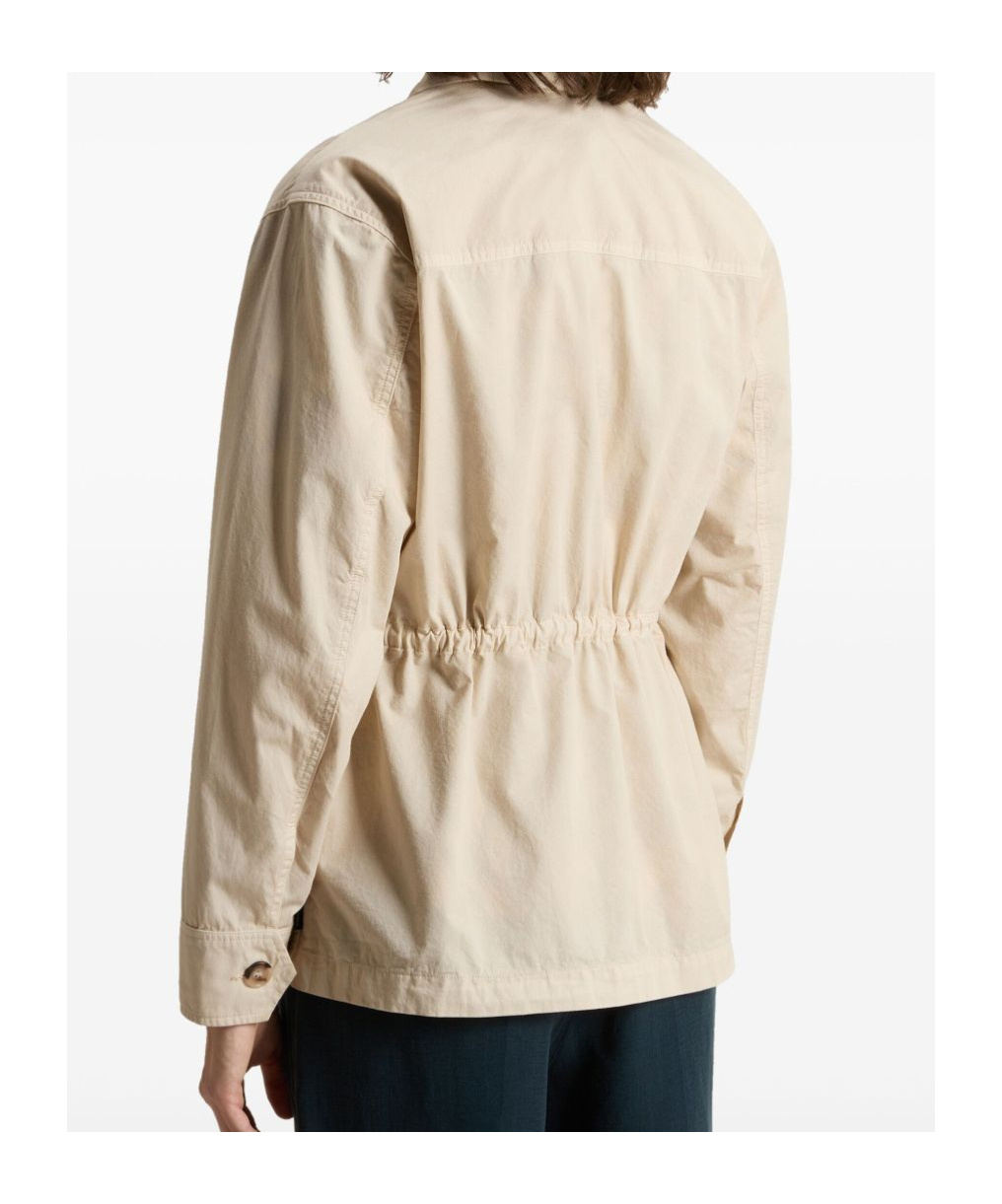 Woolrich Gabardine Overshirt In Nude