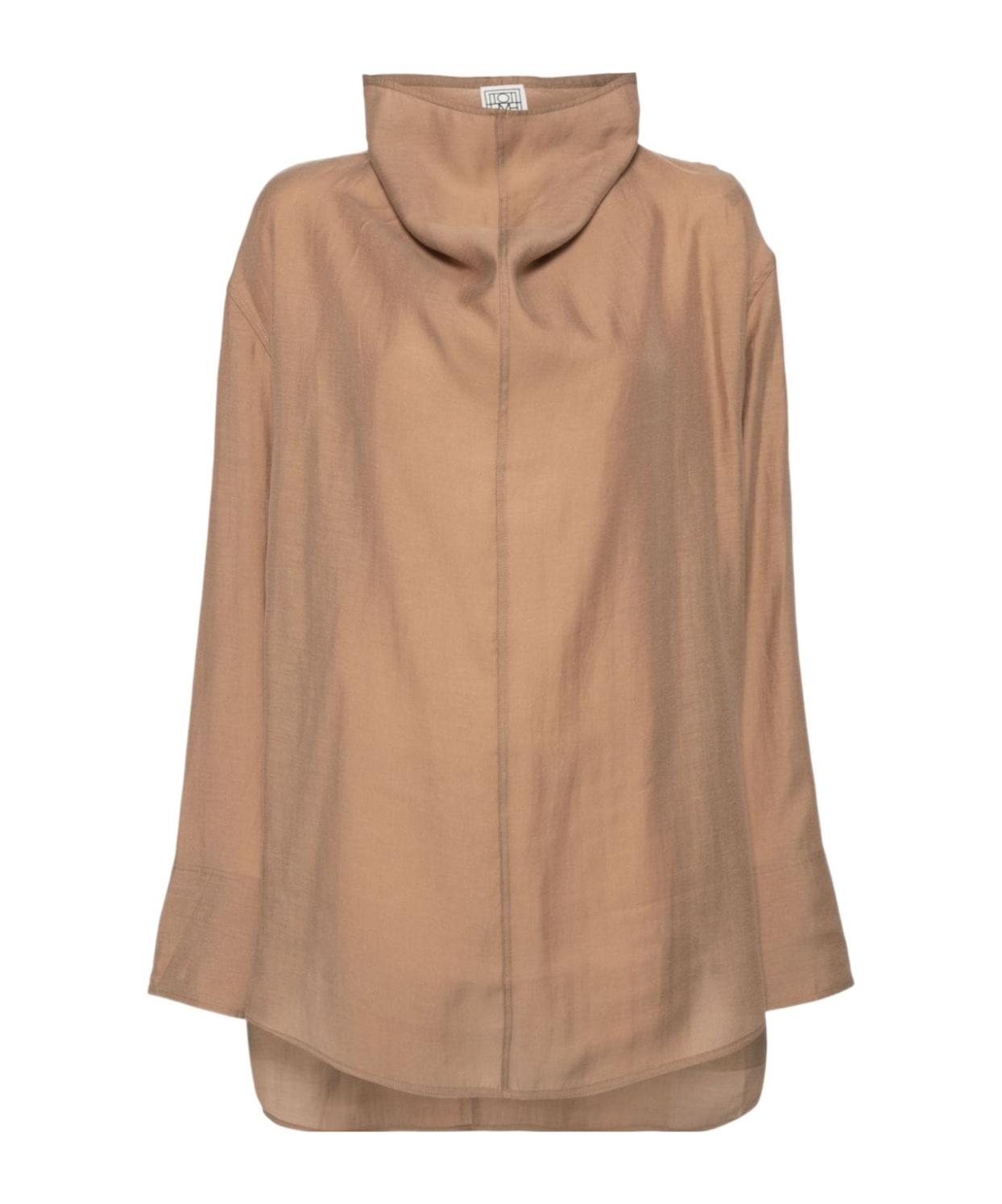 TOTÊME FUNNEL-NECK ORGANZA BLOUSE
