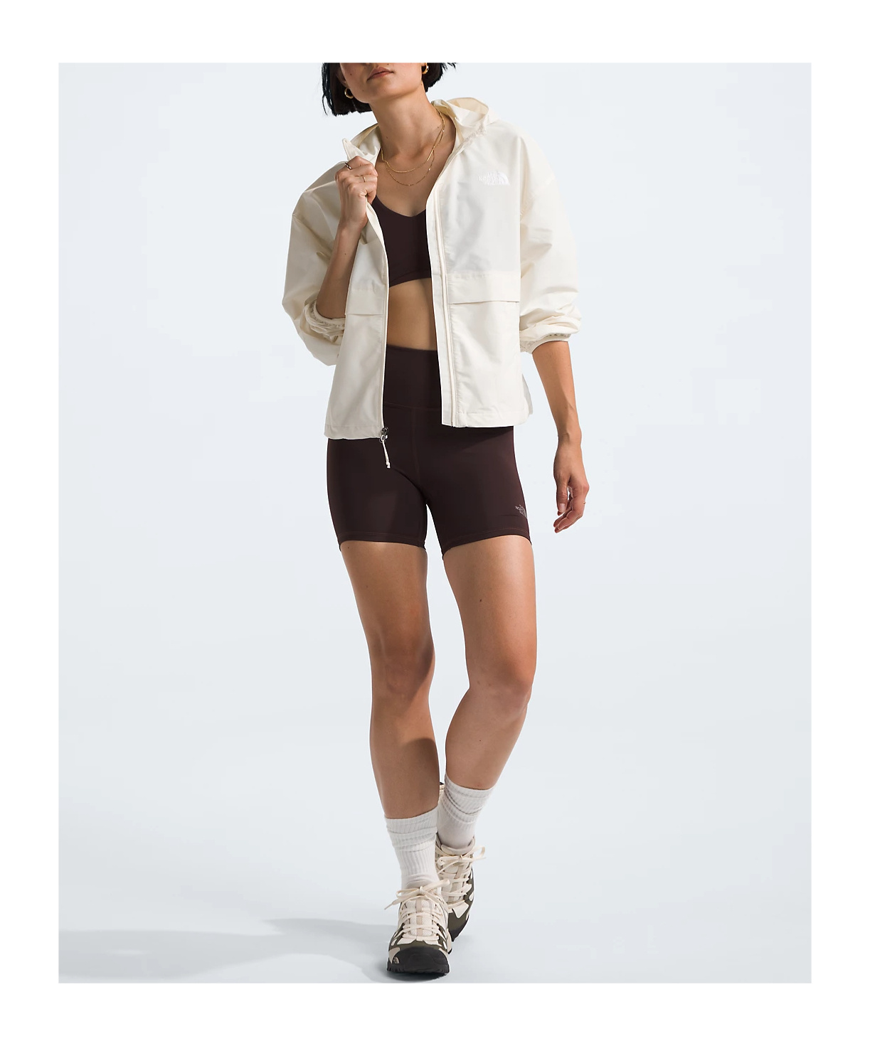 The North Face Easy Wind Fully Zip Jacket In White