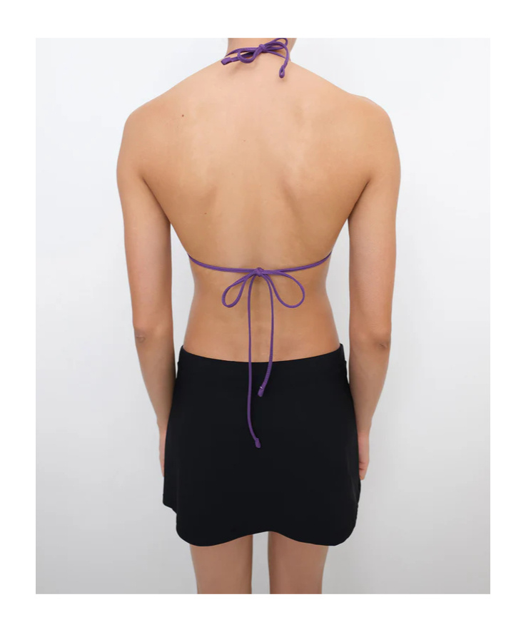 Gimaguas Triangle Cup Bikini Top Featuring Eyelet Embellishments In Purple