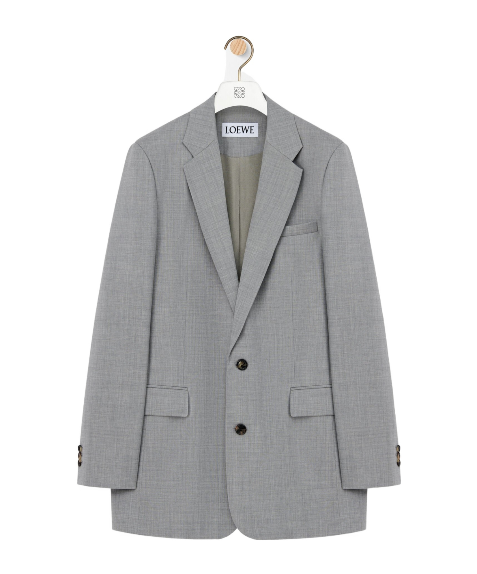 Loewe Men's Loose-fit Lightweight Wool Sport Coat In Gray