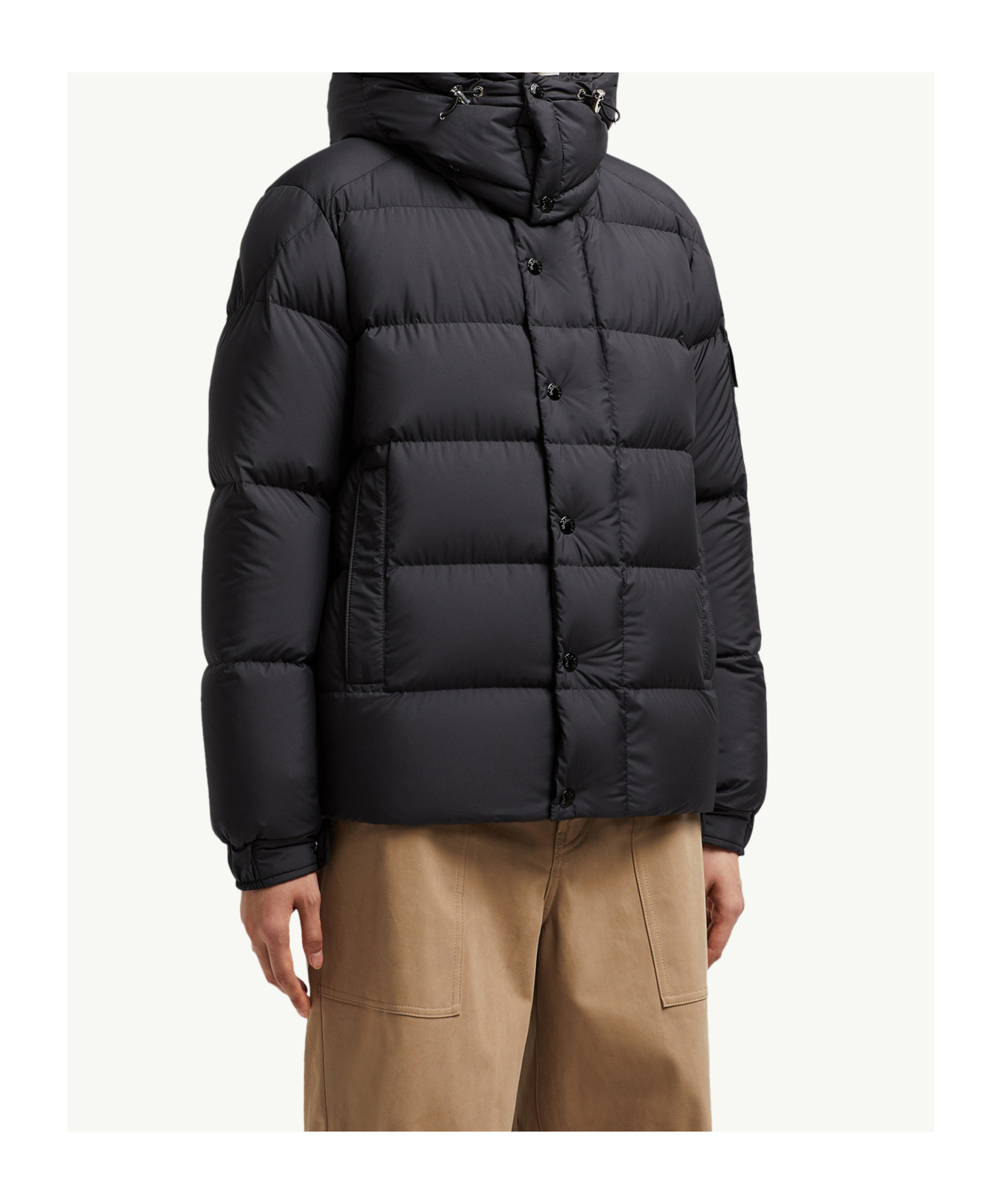 Moncler Maya 70 Hooded Short Down Jacket In Black