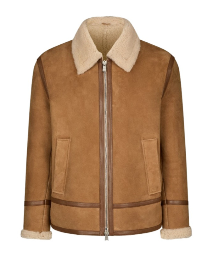 Dondup Caramel Shearling Jacket In Brown