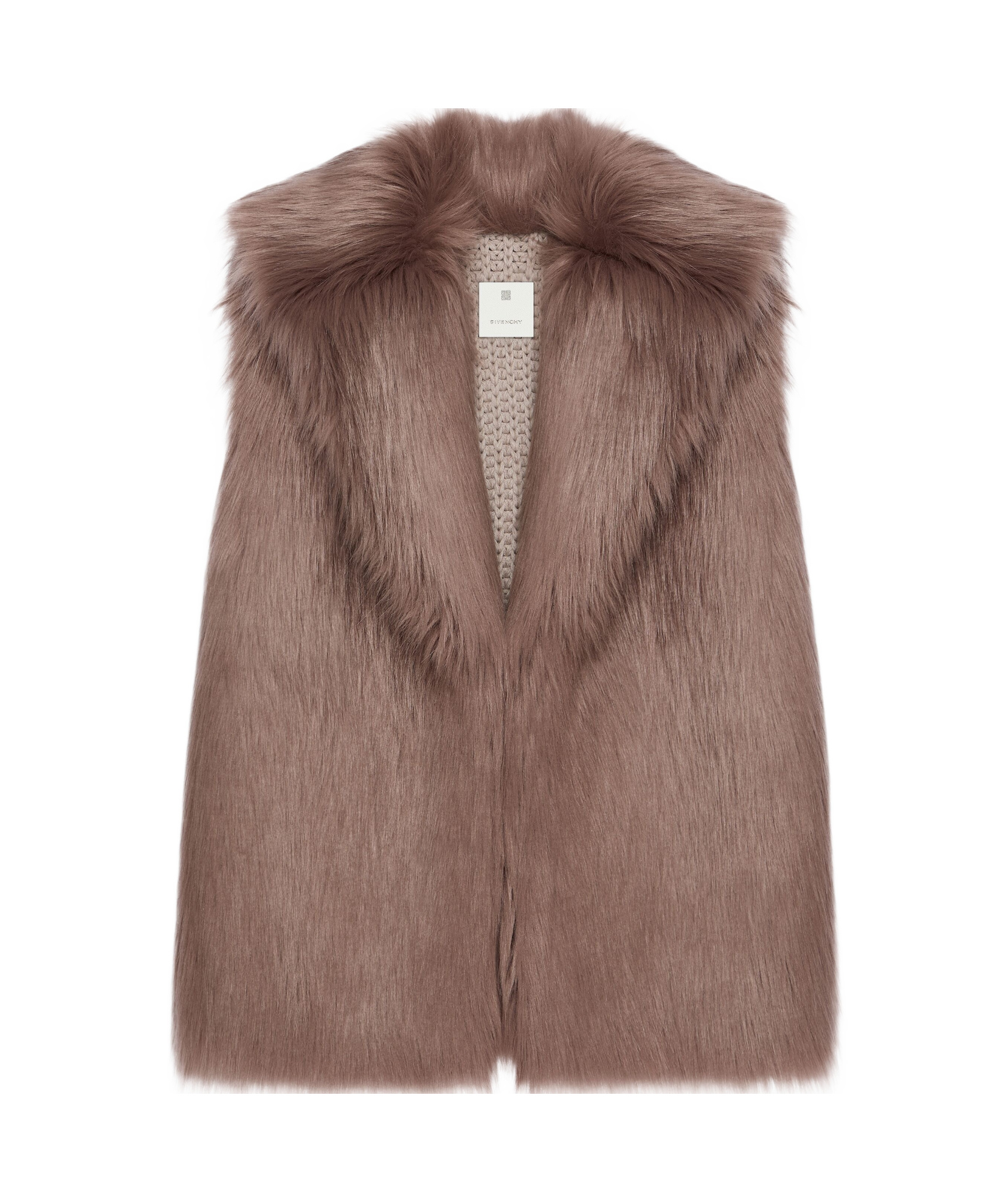 GIVENCHY SLEEVELESS JACKET IN FAUX FUR AND KNIT