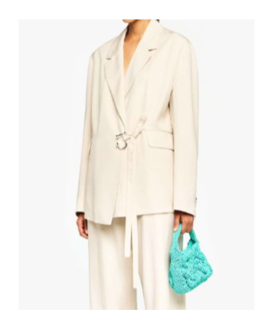 Jw Anderson Tailored Wrap Blazer In White