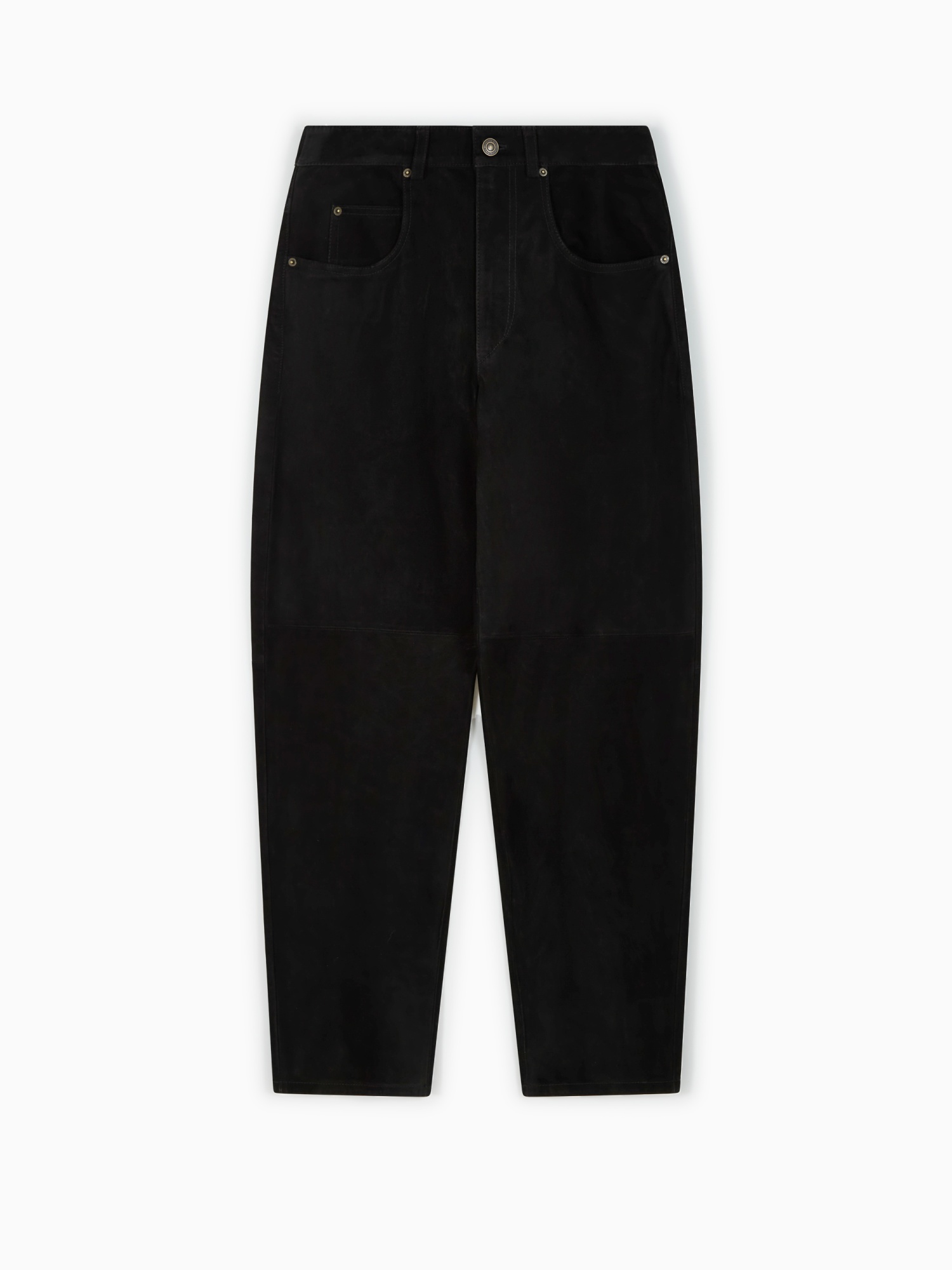 Isabel Marant Oriane Faded Denim Trousers With Contrast Stitching In Black